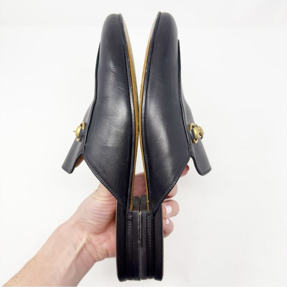 Gucci Princetown Black Leather Horsebit Mules Loafers Size 38 - Picture 6 of 12